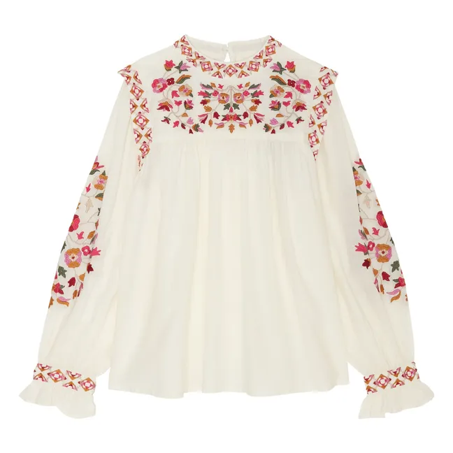 Blusa bordada Hugor | Crudo