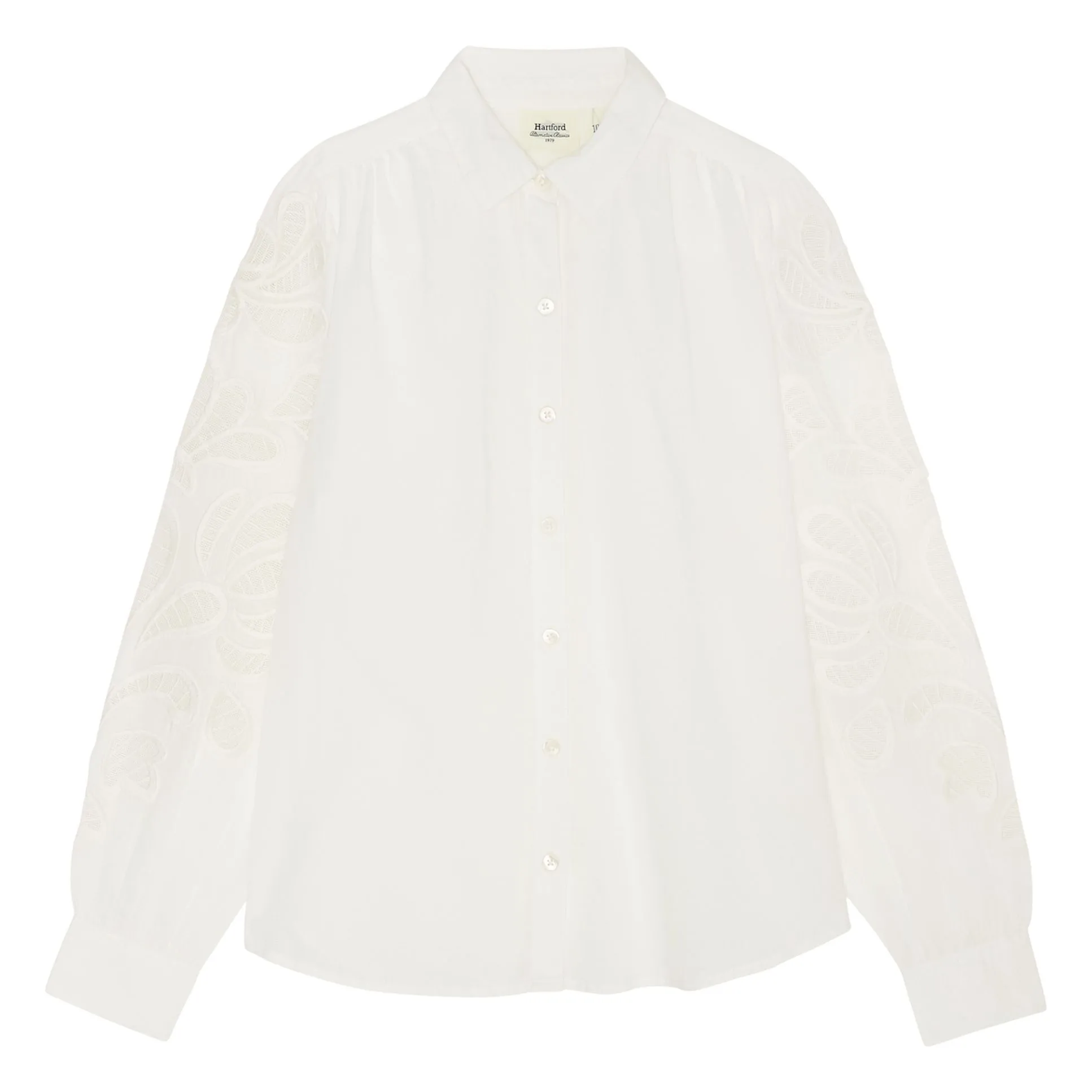 Hartford Girls Ecru Cherry Embroidered Blouse