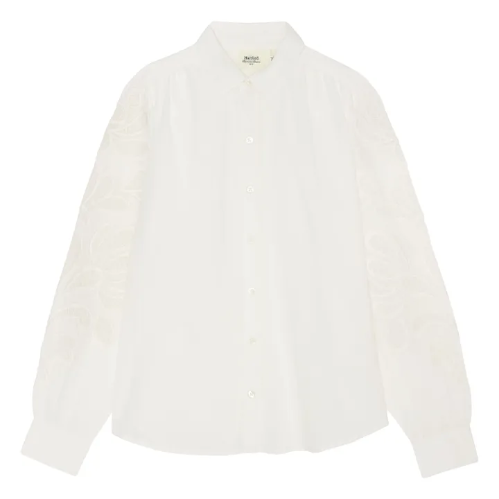 Blouse Cherry Brodée | Ecru- Image produit n°0