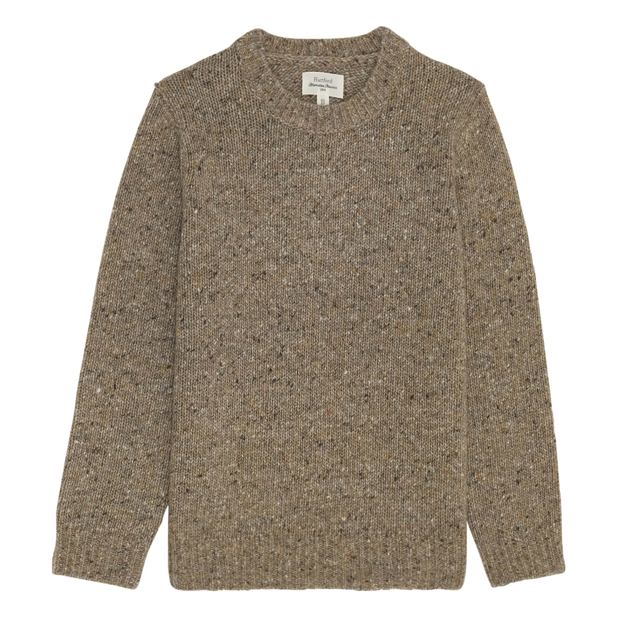 Hartford Boys Marled Khaki Donegal Alpaca Sweater