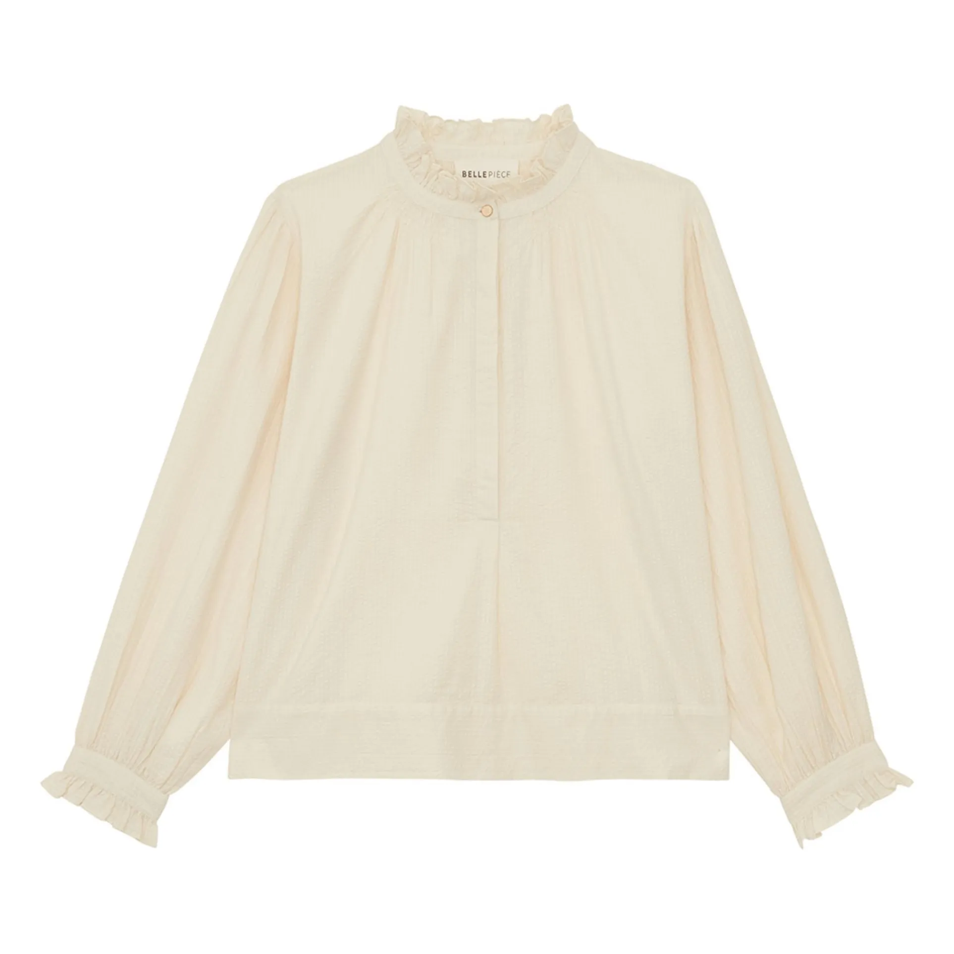 Bellepiece Ecru Tommy Dobby Stripes Blouse