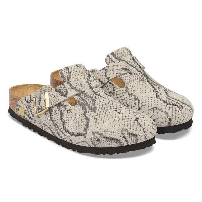 Zuecos Boston Rivet Snake  | Gris Claro