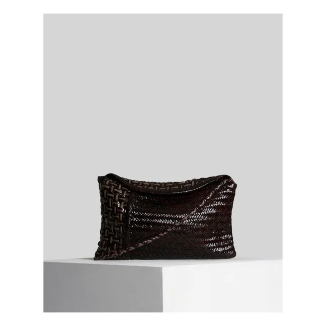 Pochette Pillow Patch Cuir | Chocolat