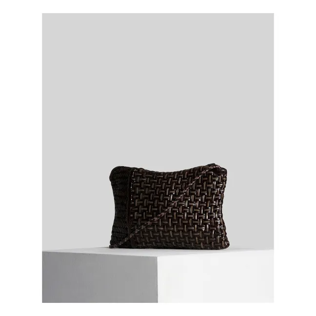 Pochette Pillow Patch Cuir | Chocolat