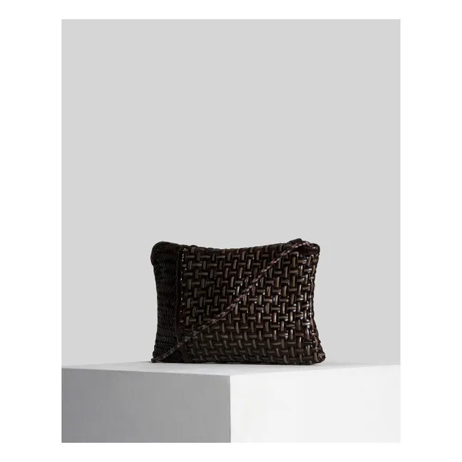 Pochette Pillow Patch Cuir | Chocolat