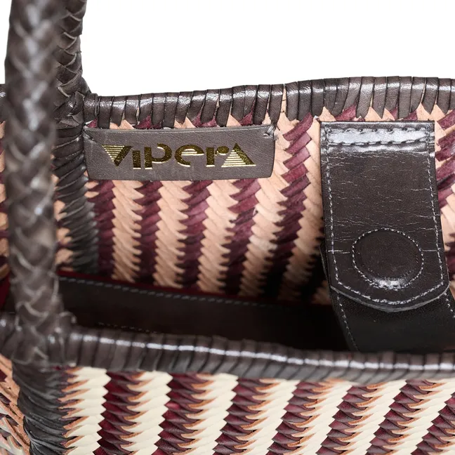 Sac Ruby Stripes Cuir | Ivoire