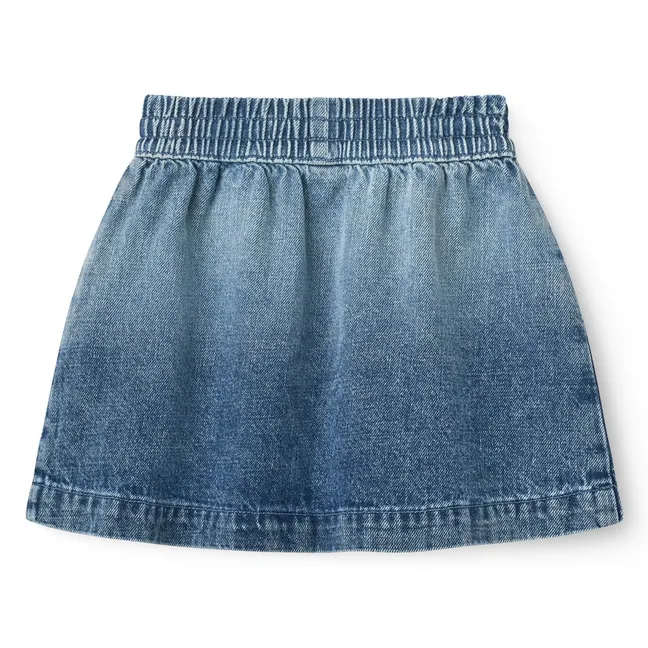 Jupe Block Spray Denim Coton Bio | Bleu