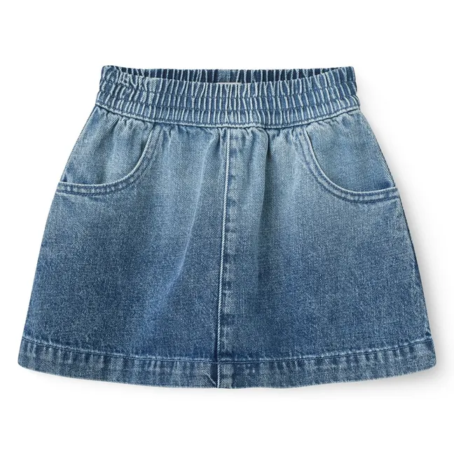 Jupe Block Spray Denim Coton Bio | Bleu