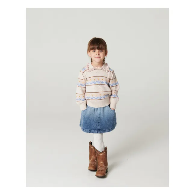 Jupe Block Spray Denim Coton Bio | Bleu