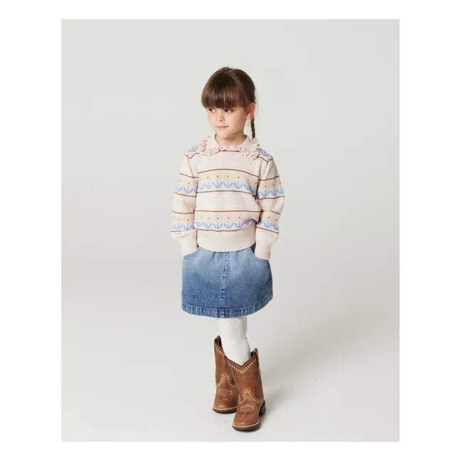 Jupe Block Spray Denim Coton Bio | Bleu