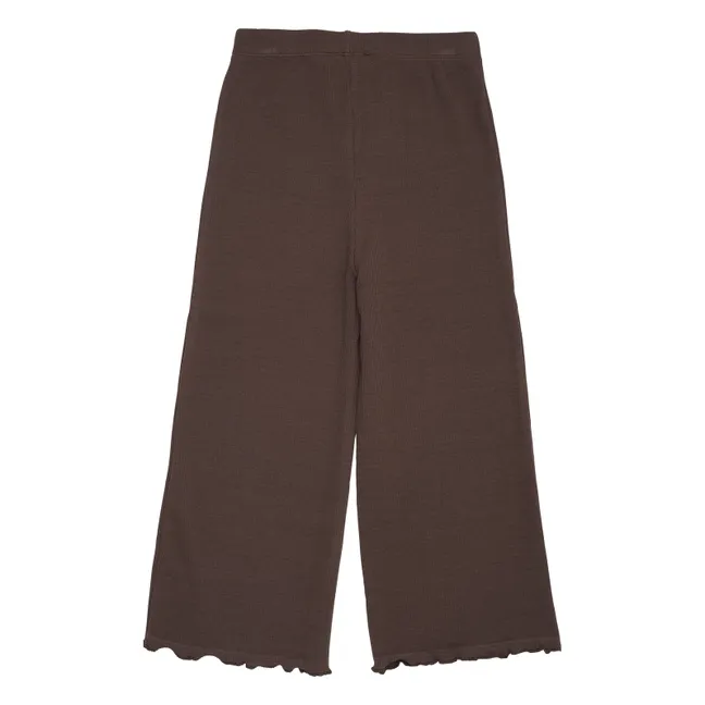 Pantalon Large Modal | Marron foncé