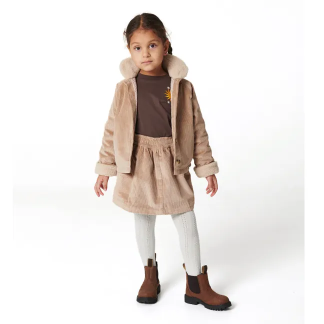 Jupe Velours Côtelé Coton Bio | Beige
