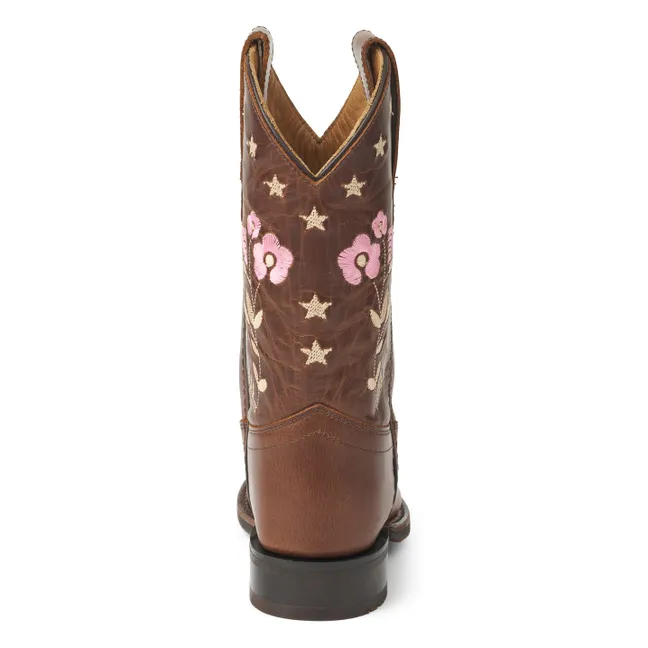 Bottes Cowboy Fleurs - Copenhagen Colors X Bootstock | Marron foncé