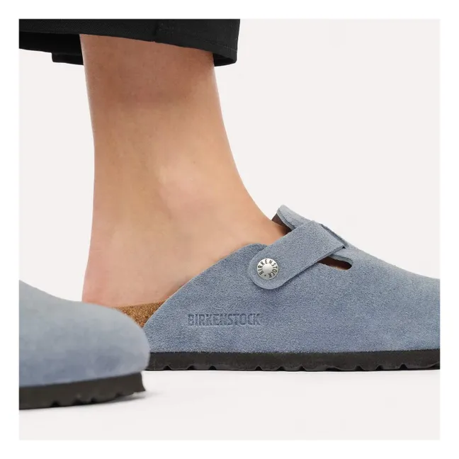 Zuecos Bostons de ante | Azul