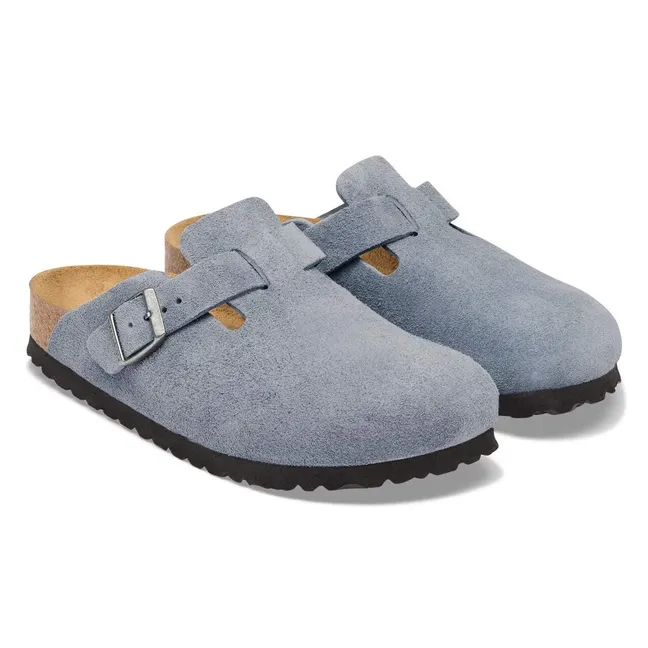 Zuecos Bostons de ante | Azul