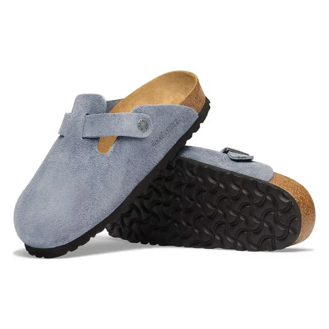 Zuecos Bostons de ante | Azul