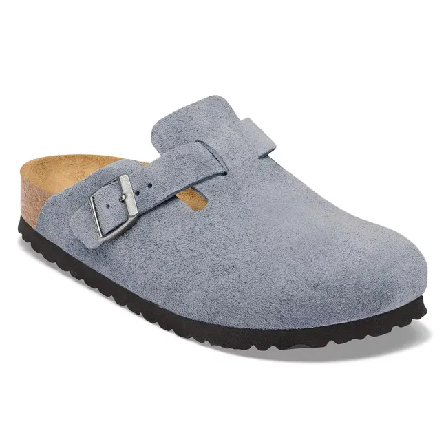 Zuecos Bostons de ante | Azul