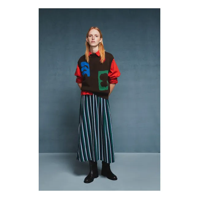 Pull Jacquard Coton Bio | Marron foncé