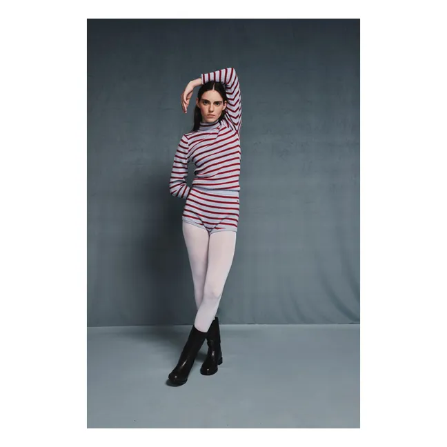 Pull Rayures Coton Bio et Laine Mérinos | Bleu ciel