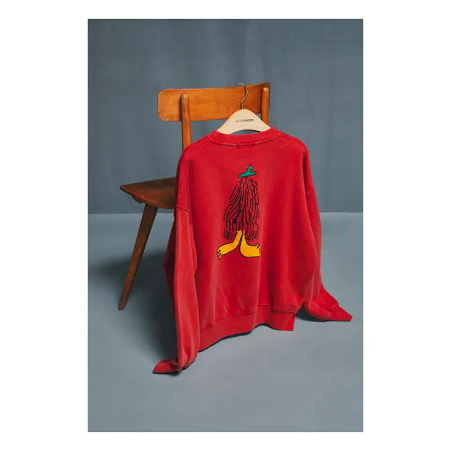 Sweat Hidden Monster Coton Bio | Rouge
