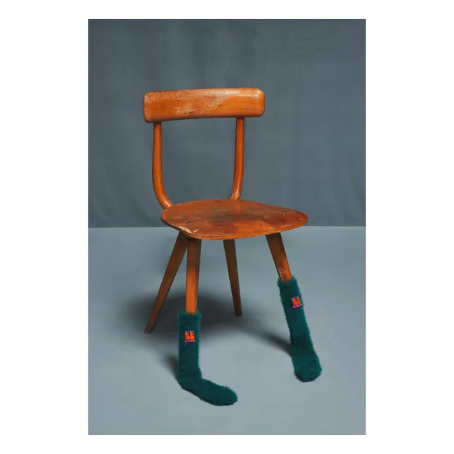Chaussettes Tag Furry | Vert forêt