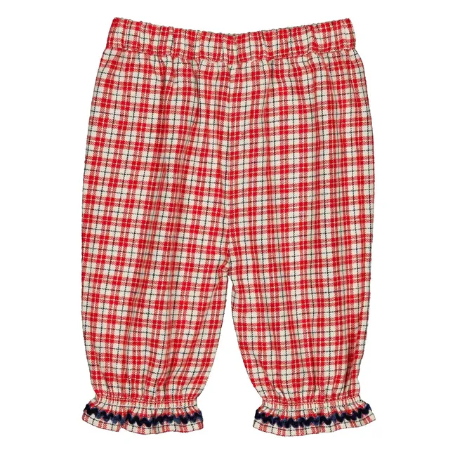 Pantalon Mignon Carreaux | Rouge