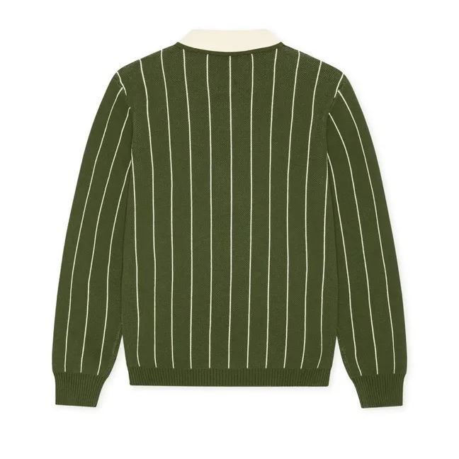 Polo Signature Les Deux Rayé | Vert kaki