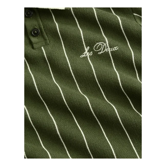 Polo Signature Les Deux Rayé | Vert kaki