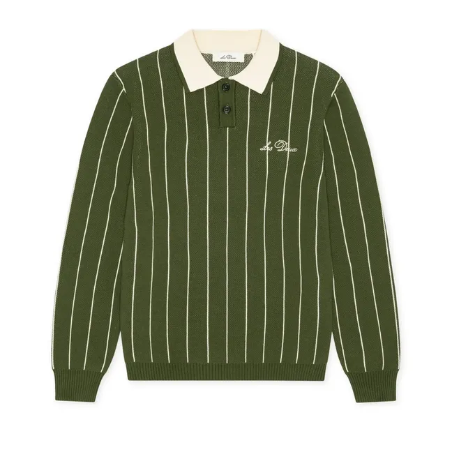 Polo Signature Les Deux Rayé | Vert kaki