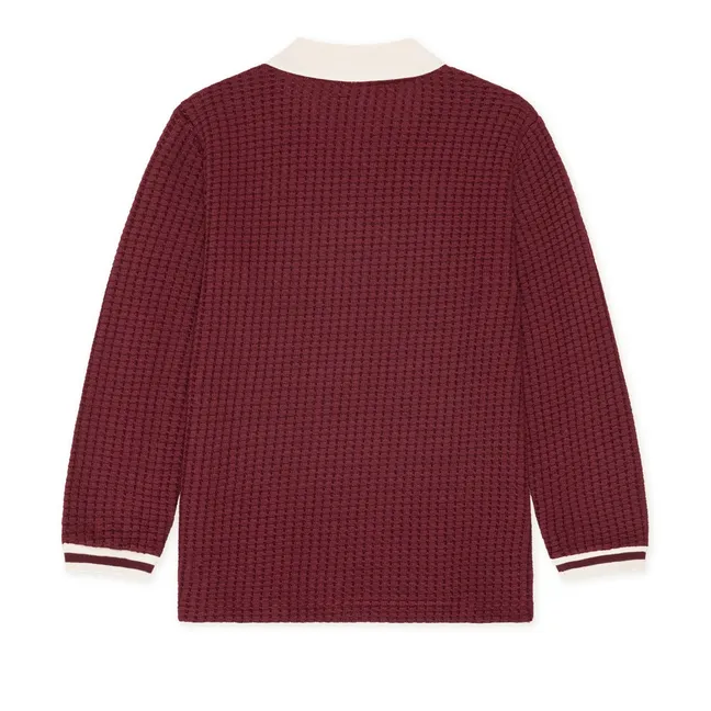 Polo Waffle Coton Bio | Bordeaux