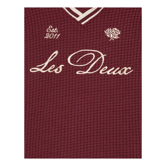 Polo Waffle Coton Bio | Bordeaux