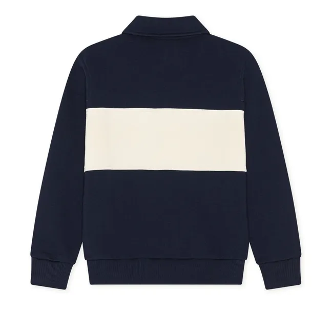 Polo Zippé Rugby Les Deux Coton Bio | Bleu marine