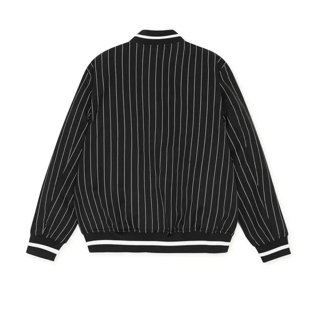 Veste Varsity Les Deux Rayée Coton Bio | Noir