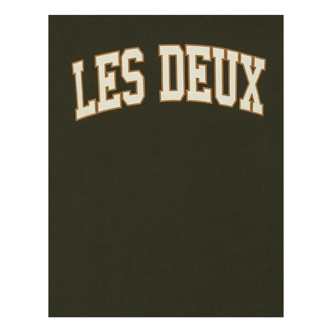 Sweat College Les Deux Coton Bio | Vert kaki