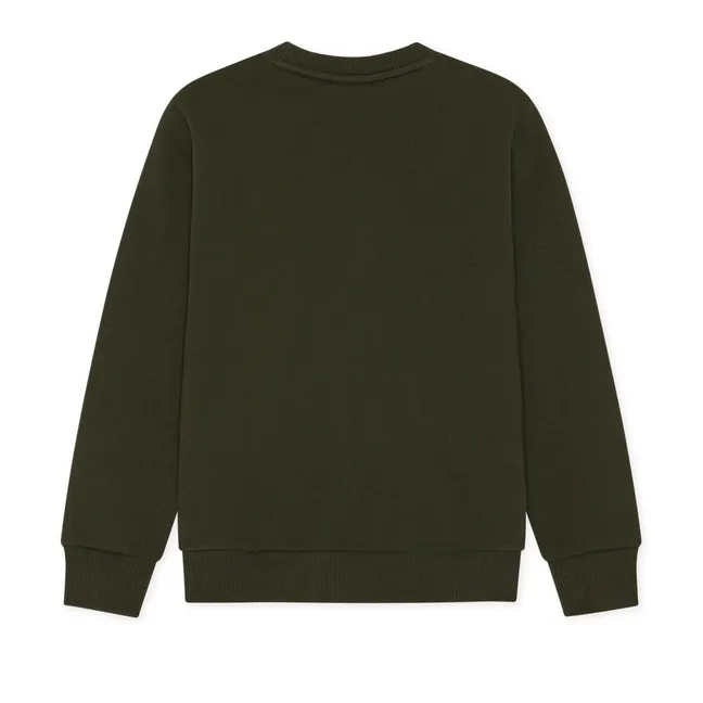 Sweat College Les Deux Coton Bio | Vert kaki