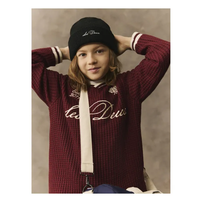 Polo Waffle Coton Bio | Bordeaux