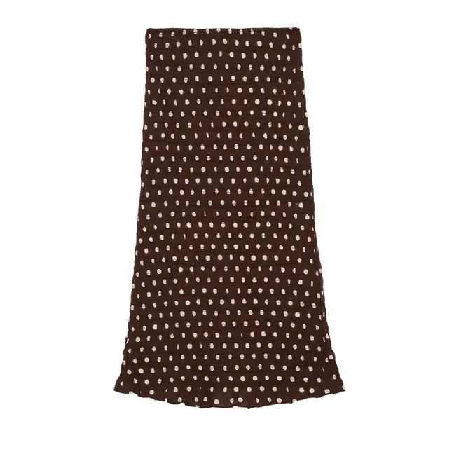 Jupe Pois Lady Coton Bio | Marron