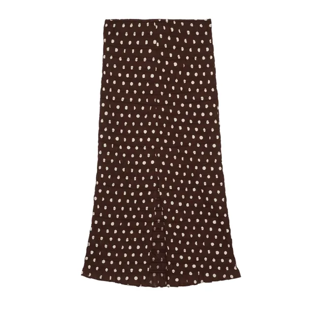 Jupe Pois Lady Coton Bio | Marron