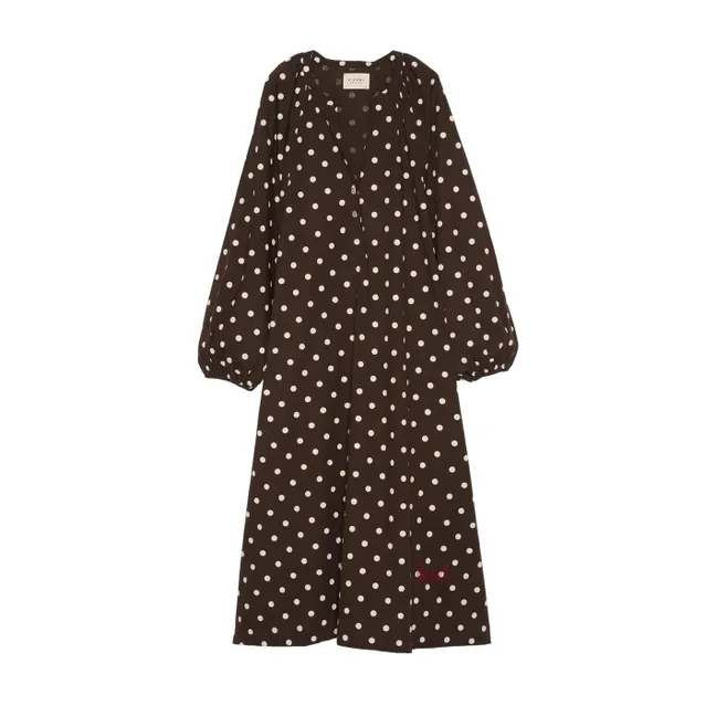 Robe Pois Lara Coton Bio | Crème