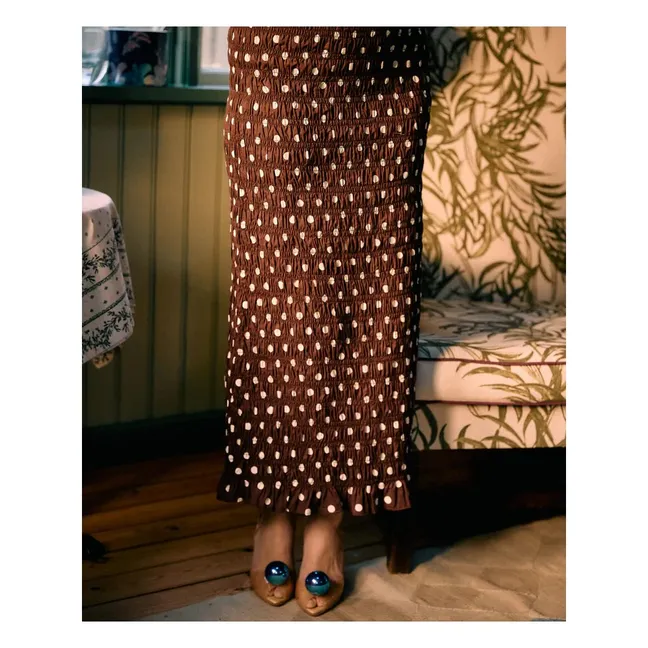 Jupe Pois Lady Coton Bio | Marron