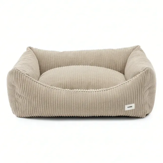 Panier pour chien en velours côtelé  Snozy | Beige