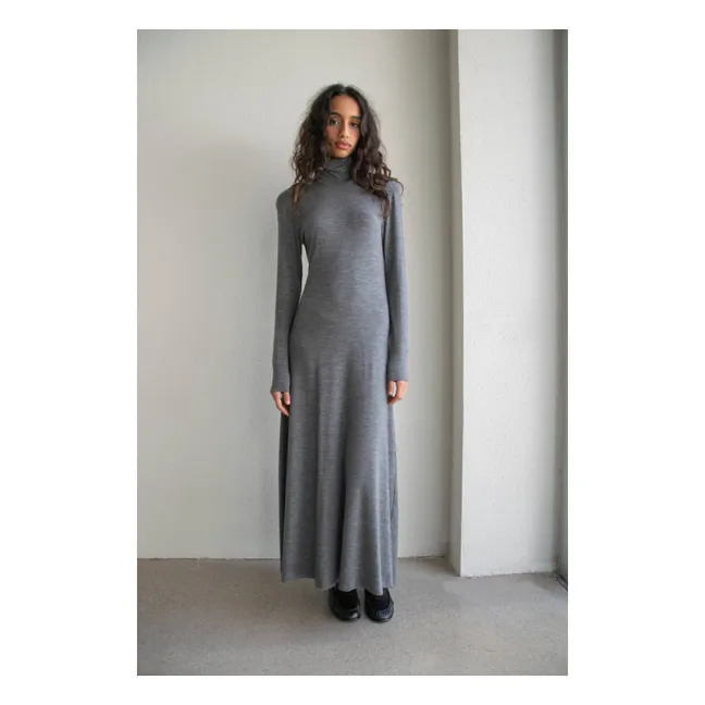Robe Col Roulé Laine | Gris