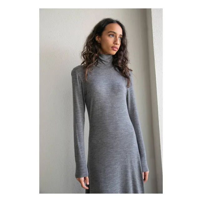 Robe Col Roulé Laine | Gris