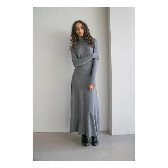Robe Col Roulé Laine | Gris