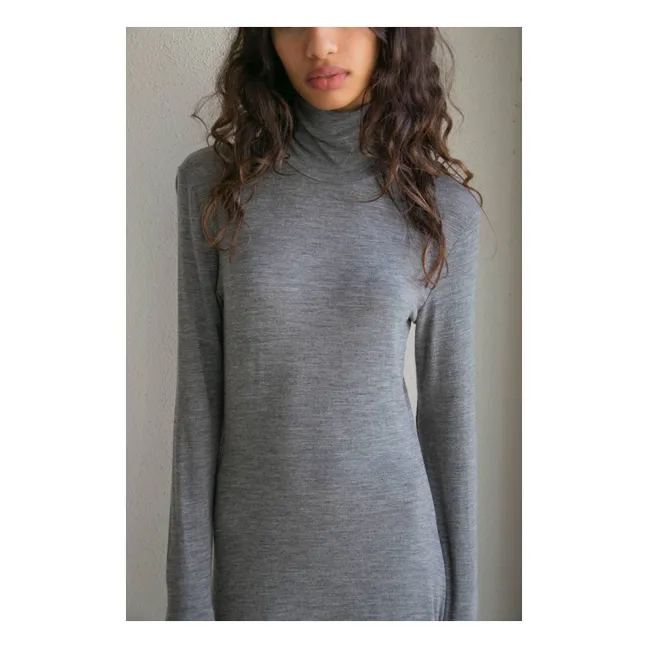 Robe Col Roulé Laine | Gris