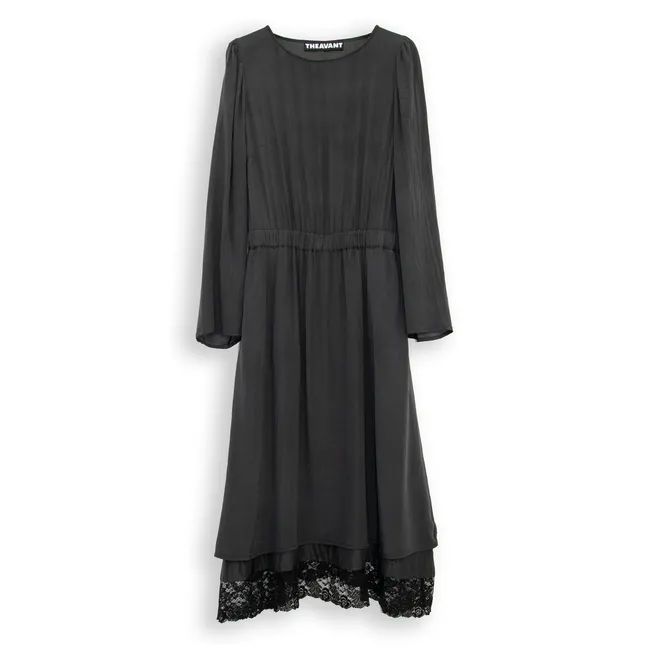 Robe Coquette Soie | Noir