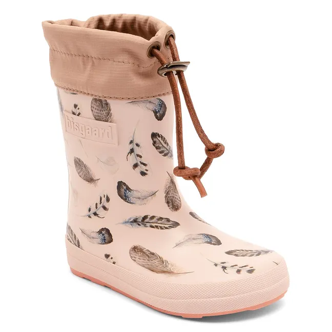 Bottes de Pluie Barefoot Plumes | Rose pâle