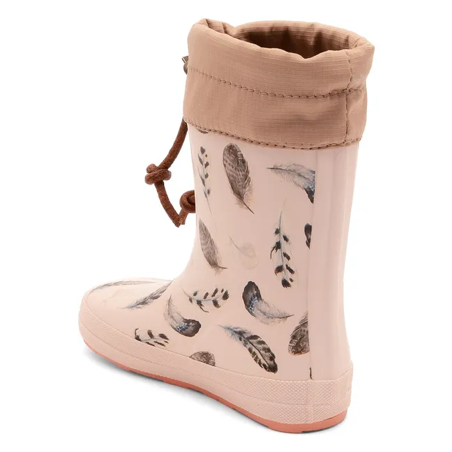 Bottes de Pluie Barefoot Plumes | Rose pâle
