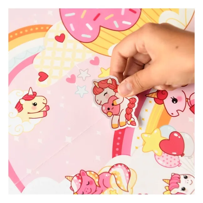 Poster Stickers Créatif Licornes | Multicolore