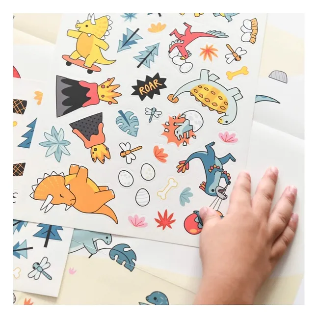 Pegatinas creativas con motivos de dinosaurios | Multicolor